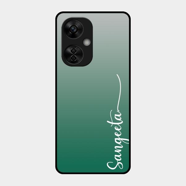 Customize Name Gradient Glass Case Cover Green For Oneplus Nord Ce 3 Lite 5G