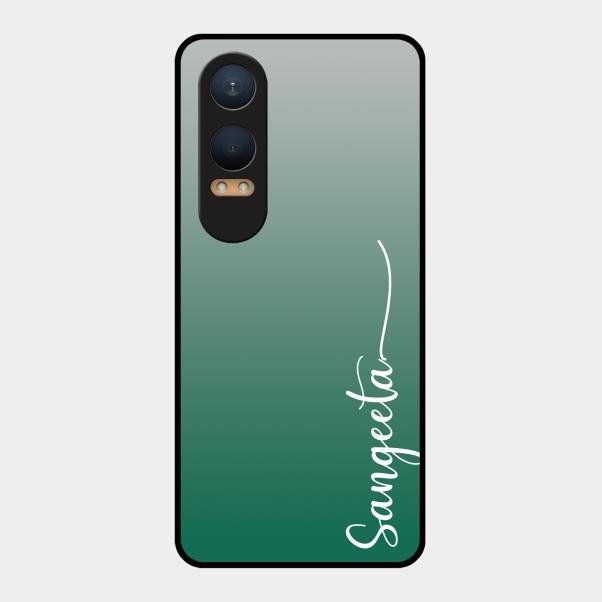 Customize Name Gradient Glass Case Cover Green For Oneplus Nord Ce 4 Lite 5G