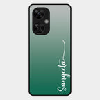 Customize Name Gradient Glass Case Cover Green For Oneplus Nord Ce5 5G