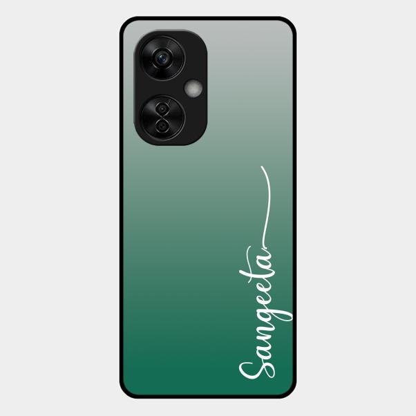 Customize Name Gradient Glass Case Cover Green For Oneplus Nord Ce5 5G