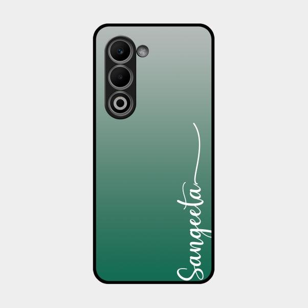 Customize Name Gradient Glass Case Cover Green For Oppo A5 5G