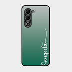 Customize Name Gradient Glass Case Cover Green For Oppo A5 5G