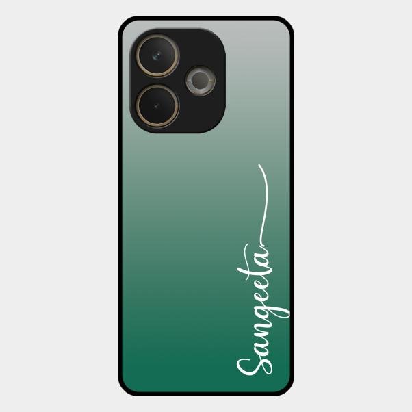 Customize Name Gradient Glass Case Cover Green For Oppo A5 Pro 5G