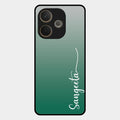 Customize Name Gradient Glass Case Cover Green For Oppo A5 Pro 5G