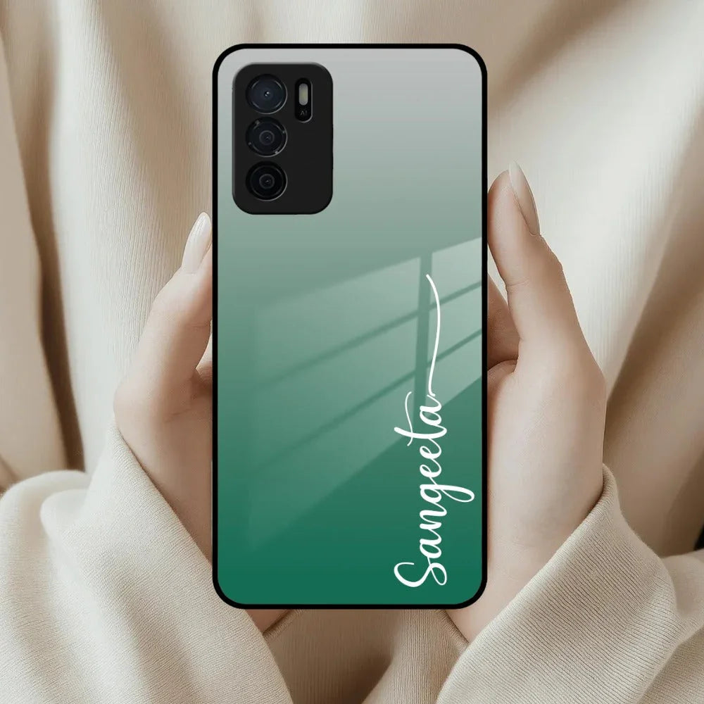 Customize Name Gradient Glass Case Cover Green For Oppo - ShopOnCliQ