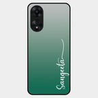 Customize Name Gradient Glass Case Cover Green For Oppo A78 5G
