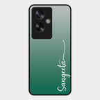 Customize Name Gradient Glass Case Cover Green For Oppo A79 5G