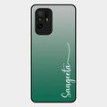 Customize Name Gradient Glass Case Cover Green For Oppo F19 Pro Plus 5G