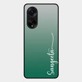 Customize Name Gradient Glass Case Cover Green For Oppo F23 5G