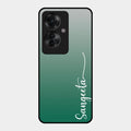 Customize Name Gradient Glass Case Cover Green For Oppo F25 Pro 5G
