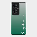 Customize Name Gradient Glass Case Cover Green For Oppo F25 Pro 5G