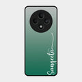 Customize Name Gradient Glass Case Cover Green For Oppo F27 5G