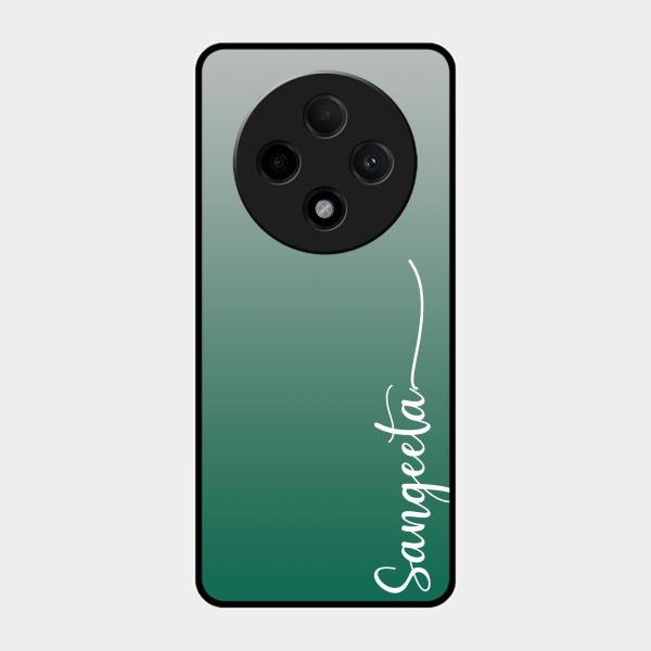 Customize Name Gradient Glass Case Cover Green For Oppo F27 Pro Plus 5G
