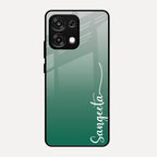 Customize Name Gradient Glass Case Cover Green For Oppo F31 5G