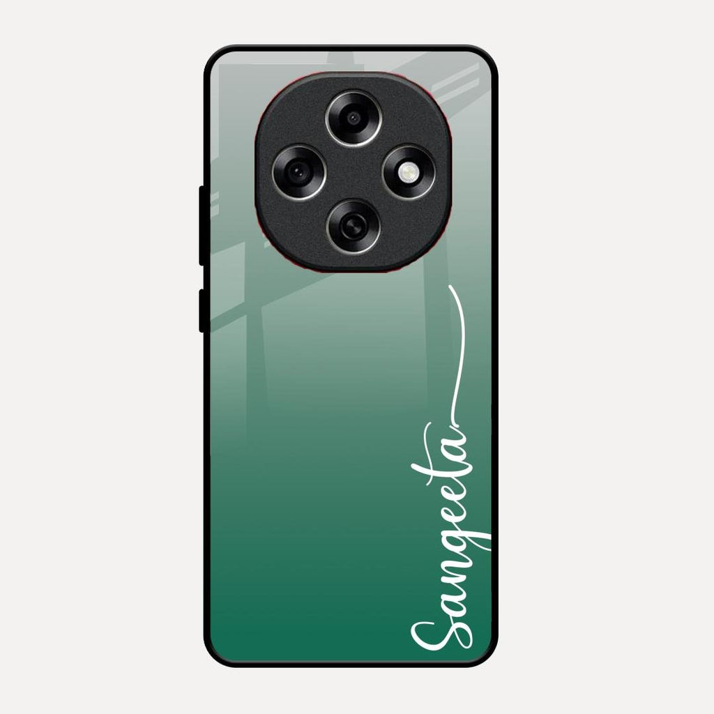 Customize Name Gradient Glass Case Cover Green For Oppo F31 Pro 5G