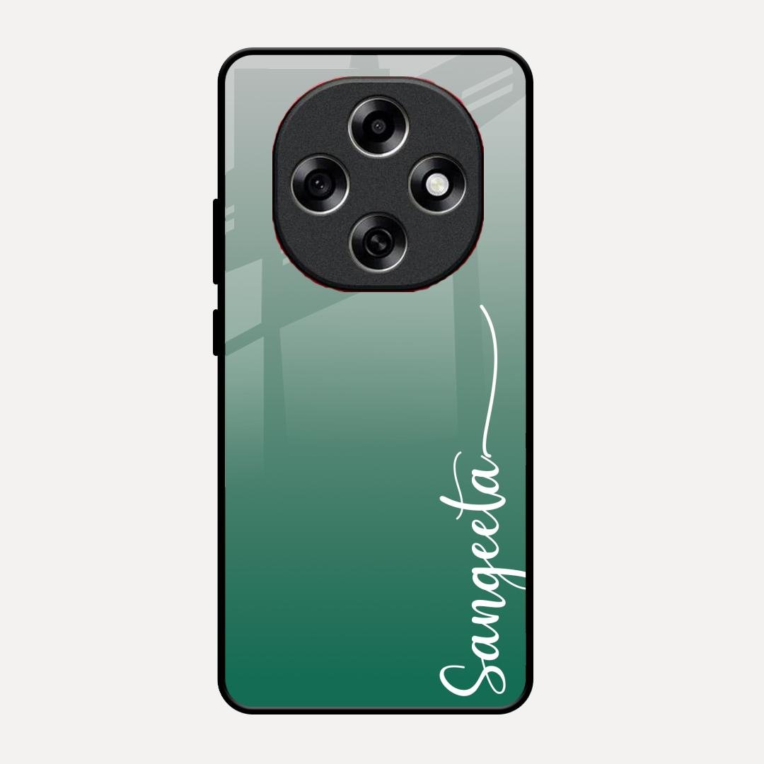 Customize Name Gradient Glass Case Cover Green For Oppo F31 Pro 5G