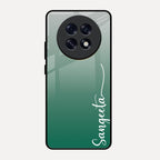Customize Name Gradient Glass Case Cover Green For Oppo F31 Pro Plus 5G