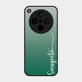 Customize Name Gradient Glass Case Cover Green For Oppo Find X8 5G