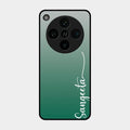 Customize Name Gradient Glass Case Cover Green For Oppo Find X8 Pro 5G