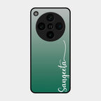 Customize Name Gradient Glass Case Cover Green For Oppo Find X8 Pro 5G