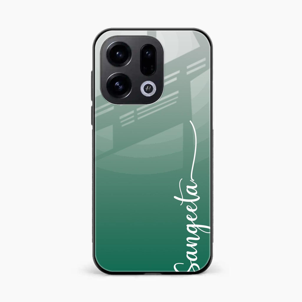Customize Name Gradient Glass Case Cover Green For Oppo Find X9 5G