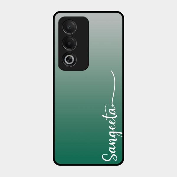 Customize Name Gradient Glass Case Cover Green For Oppo K12X 5G