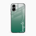 Customize Name Gradient Glass Case Cover Green For Oppo K14x 5G
