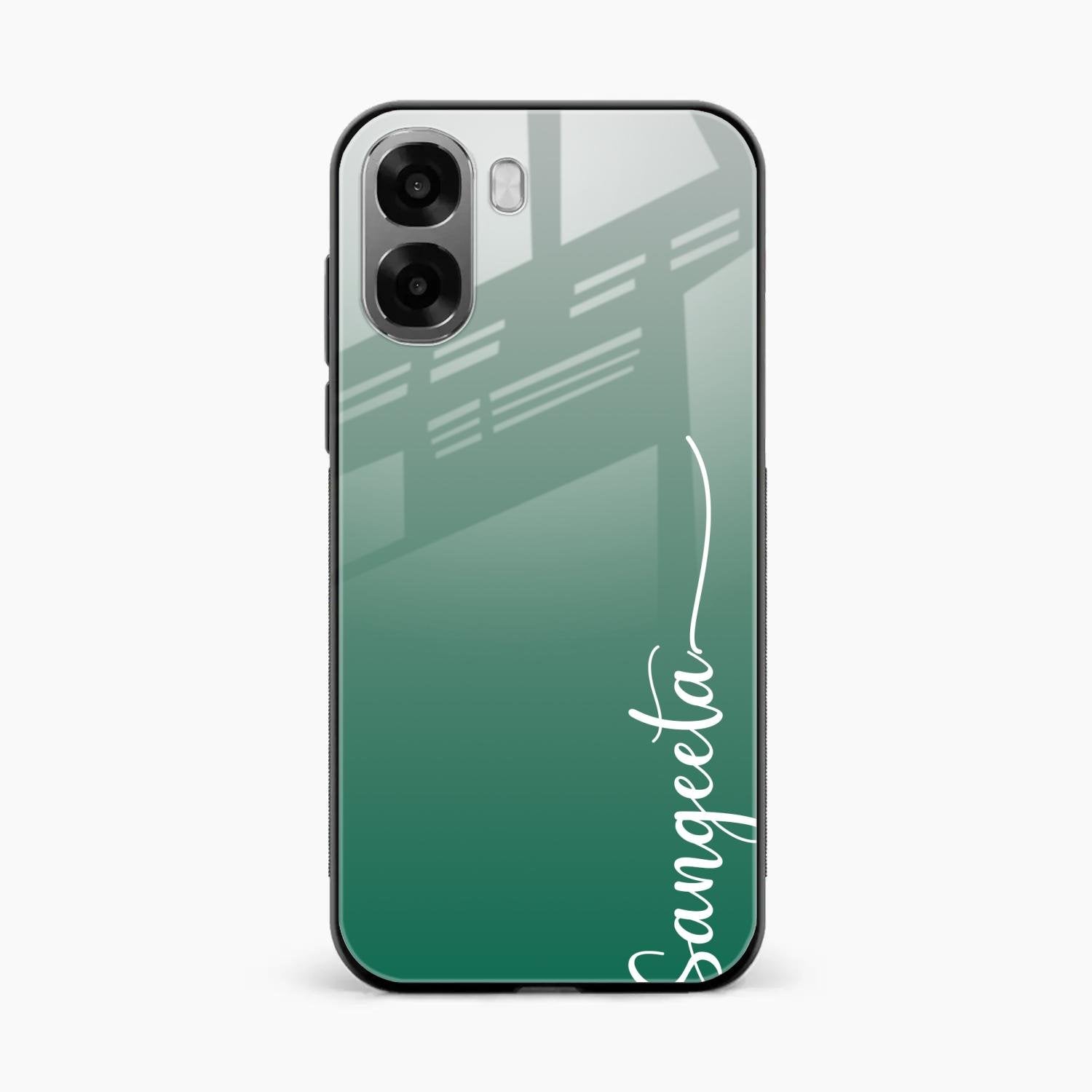 Customize Name Gradient Glass Case Cover Green For Oppo K14x 5G