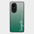 Customize Name Gradient Glass Case Cover Green For Oppo Reno 10 Pro 5G