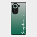 Customize Name Gradient Glass Case Cover Green For Oppo Reno 11 5G