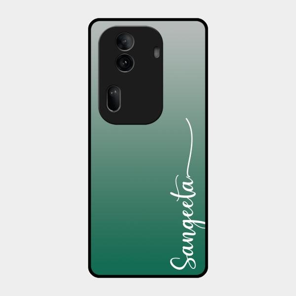 Customize Name Gradient Glass Case Cover Green For Oppo Reno 11 Pro 5G
