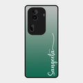 Customize Name Gradient Glass Case Cover Green For Oppo Reno 11 Pro 5G