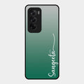Customize Name Gradient Glass Case Cover Green For Oppo Reno 12 5G