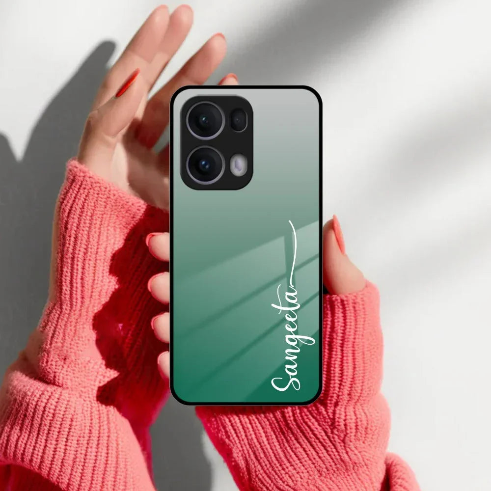 Customize Name Gradient Glass Case Cover Green For Oppo - ShopOnCliQ