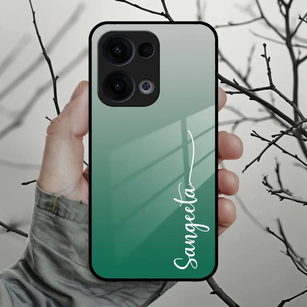 Customize Name Gradient Glass Case Cover Green For Oppo - ShopOnCliQ