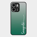 Customize Name Gradient Glass Case Cover Green For Oppo Reno 14 Pro 5G