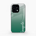 Customize Name Gradient Glass Case Cover Green For Oppo Reno 15 5G