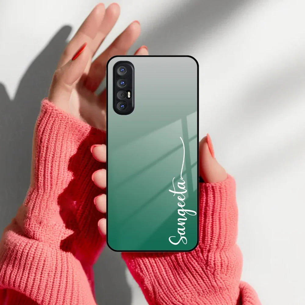 Customize Name Gradient Glass Case Cover Green For Oppo - ShopOnCliQ