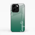 Customize Name Gradient Glass Case Cover Green For Oppo Reno15 Pro 5G