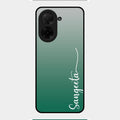 Customize Name Gradient Glass Case Cover Green For Poco C71