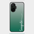 Customize Name Gradient Glass Case Cover Green For Poco F7 5G