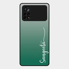 Customize Name Gradient Glass Case Cover Green For Poco X4 Pro 5G