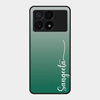 Customize Name Gradient Glass Case Cover Green For Poco X6 Pro 5G