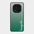 Customize Name Gradient Glass Case Cover Green For Poco X7 5G