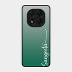 Customize Name Gradient Glass Case Cover Green For Poco X7 5G