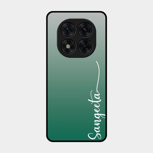 Customize Name Gradient Glass Case Cover Green For Poco X7 5G
