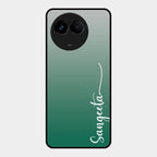 Customize Name Gradient Glass Case Cover Green For Realme 11 5G
