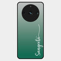 Customize Name Gradient Glass Case Cover Green For Realme 11 Pro Plus 5G