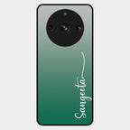 Customize Name Gradient Glass Case Cover Green For Realme 11 Pro Plus 5G