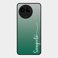 Customize Name Gradient Glass Case Cover Green For Realme 11X 5G